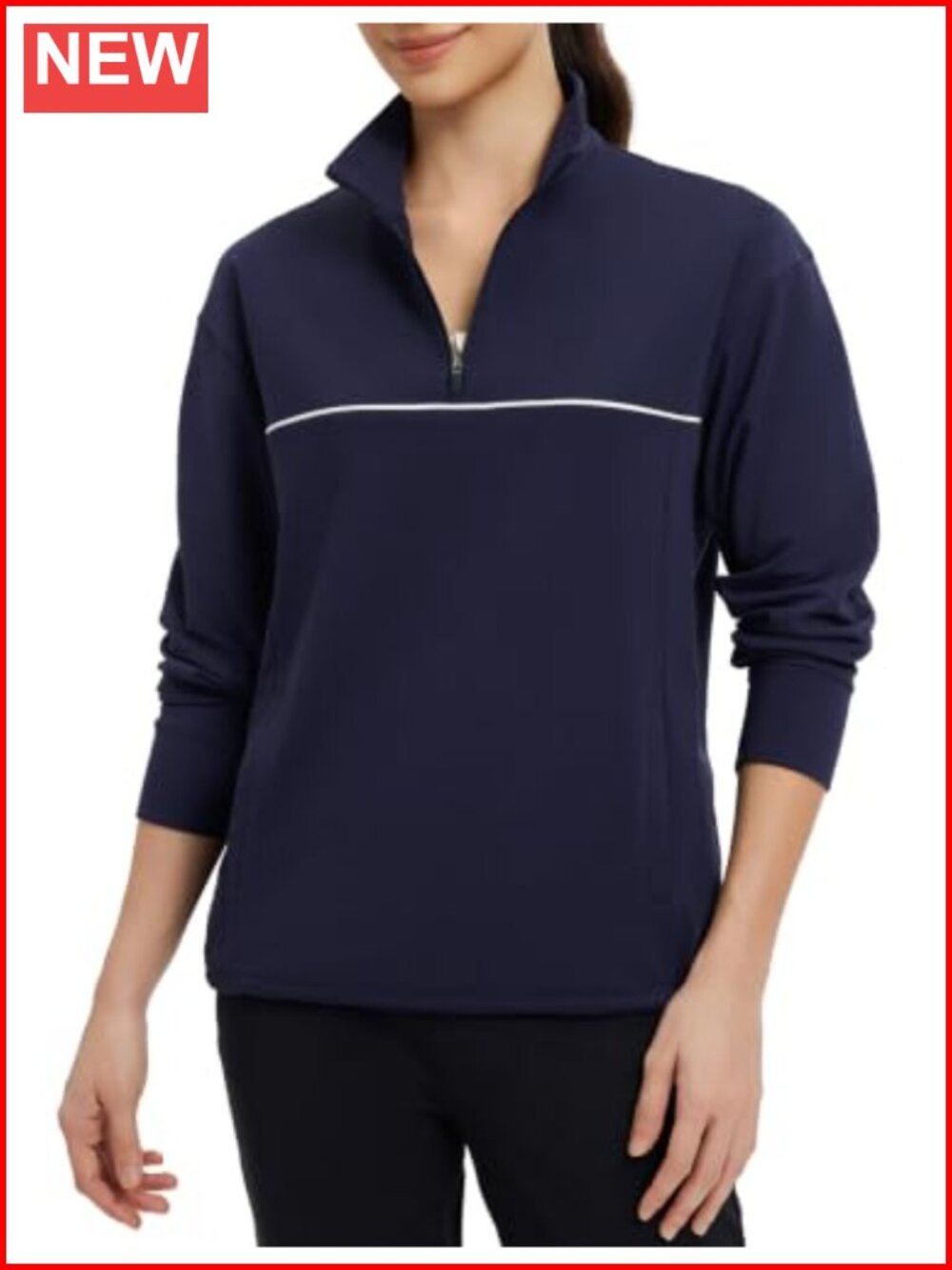 Fleece Pullover Half Zip Golf Sweater with Pockets
